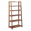 Scranton & Co 5-Shelf Folding Bookcase in Brown Acacia Wood Finish