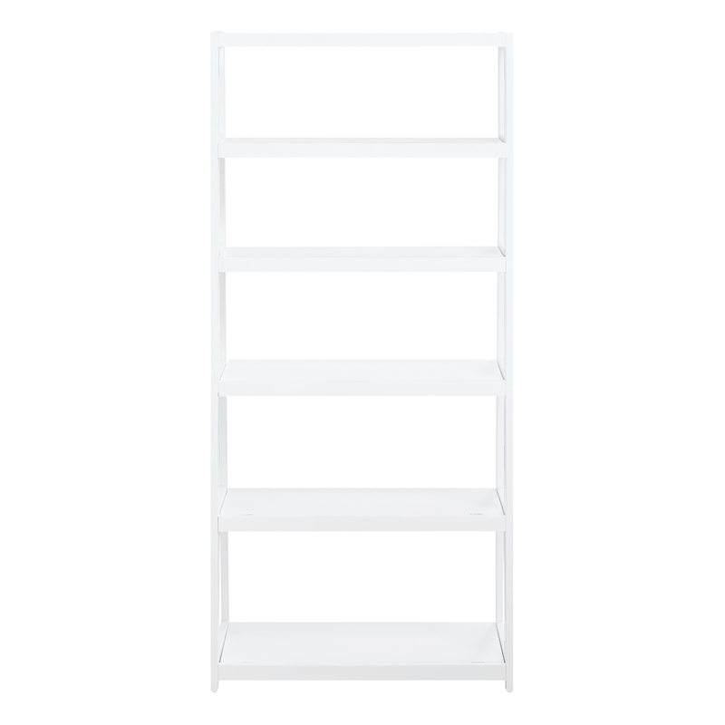 Scranton & Co 5-Shelf Folding Bookcase in Willow White Wood Finish