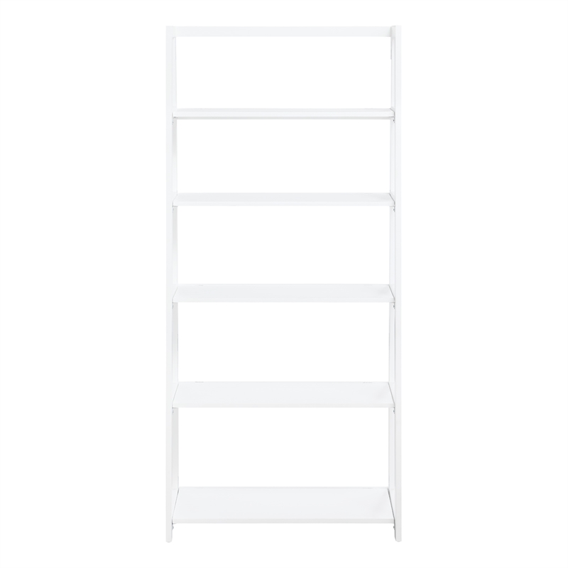 Scranton & Co 5-Shelf Folding Bookcase in Willow White Wood Finish