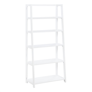 Scranton & Co 5-Shelf Folding Bookcase in Willow White Wood Finish