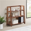 Scranton & Co 3-Shelf Folding Bookcase in Brown Acacia Wood Finish