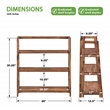 Scranton & Co 3-Shelf Folding Bookcase in Brown Acacia Wood Finish