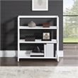 Scranton & Co 3-Shelf Folding Bookcase in Willow White Solid Wood