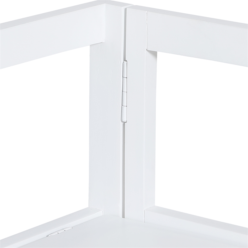 Scranton & Co 3-Shelf Folding Bookcase in Willow White Solid Wood