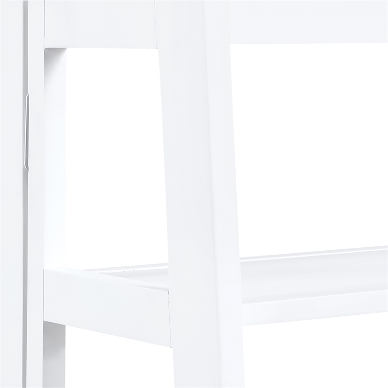 Scranton & Co 3-Shelf Folding Bookcase in Willow White Solid Wood
