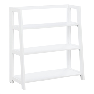 Scranton & Co 3-Shelf Folding Bookcase in Willow White Solid Wood