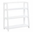 Scranton & Co 3-Shelf Folding Bookcase in Willow White Solid Wood