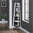 Scranton & Co 5-Shelf Corner Folding Bookcase in Willow White Solid Wood