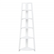 Scranton & Co 5-Shelf Corner Folding Bookcase in Willow White Solid Wood