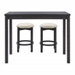 Scranton & Co 3-Piece Counter Height Dining Set with Power in Black Wood