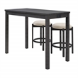 Scranton & Co 3-Piece Counter Height Dining Set with Power in Black Wood