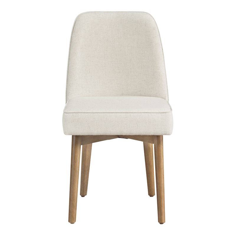 Scranton & Co Linen Fabric Dining Chair 2-Pack with Oak Finish Wood Frame