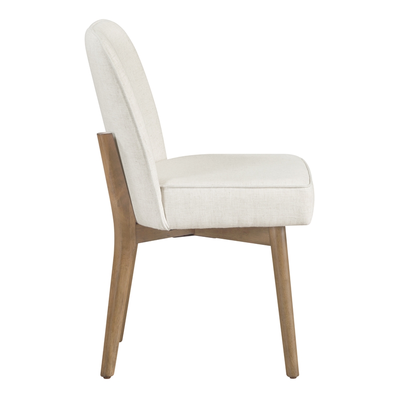 Scranton & Co Linen Fabric Dining Chair 2-Pack with Oak Finish Wood Frame