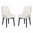 Scranton & Co Linen Fabric Dining Chair 2-Pack with Black Finish Wood Frame