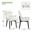Scranton & Co Linen Fabric Dining Chair 2-Pack with Black Finish Wood Frame