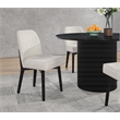 Scranton & Co Linen Fabric Dining Chair 2-Pack with Black Finish Wood Frame
