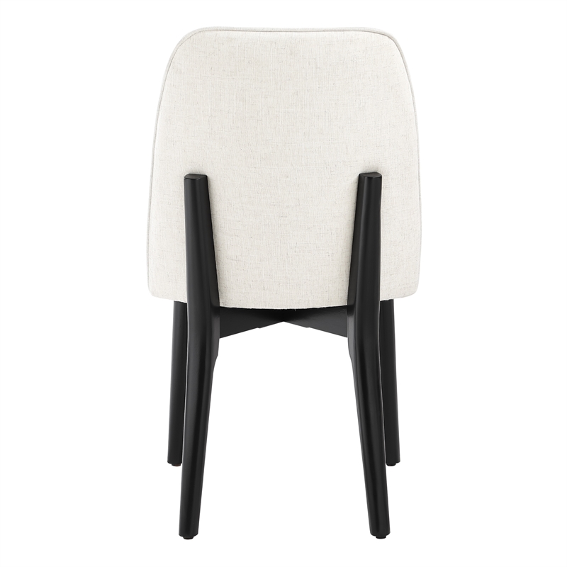 Scranton & Co Linen Fabric Dining Chair 2-Pack with Black Finish Wood Frame