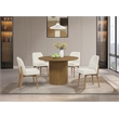 Scranton & Co 5-Piece Round Pedestal Dining Set in Medium Oak with 4 Chairs