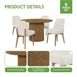 Scranton & Co 5-Piece Round Pedestal Dining Set in Medium Oak with 4 Chairs