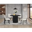 Scranton & Co 5-Piece Round Pedestal Dining Set in Black Finish with 4 Chairs