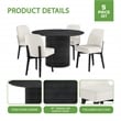 Scranton & Co 5-Piece Round Pedestal Dining Set in Black Finish with 4 Chairs