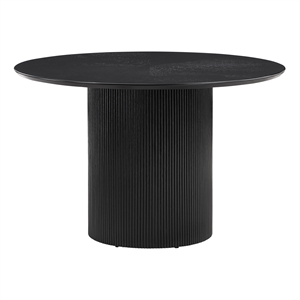 Scranton & Co 5-Piece Round Pedestal Dining Set in Black Finish with 4 Chairs