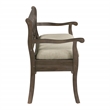 Scranton & Co Storage Bench in Dark Walnut Finish with Beige Seat Cushion