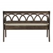 Scranton & Co Storage Bench in Dark Walnut Finish with Beige Seat Cushion
