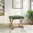 Scranton & Co X-Frame Accent Stool in Pine Green with Medium Oak Wood Base
