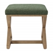Scranton & Co X-Frame Accent Stool in Pine Green with Medium Oak Wood Base