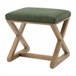 Scranton & Co X-Frame Accent Stool in Pine Green with Medium Oak Wood Base