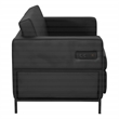 Scranton & Co Loveseat in Black Faux Leather with Black Metal Legs
