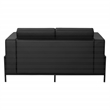Scranton & Co Loveseat in Black Faux Leather with Black Metal Legs