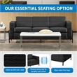 Scranton & Co Sofa in Black Faux Leather with Black Metal Legs