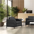 Scranton & Co Black Faux Leather Club Armchair with Metal Finish Legs
