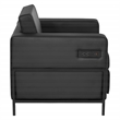 Scranton & Co Black Faux Leather Club Armchair with Metal Finish Legs