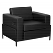 Scranton & Co Black Faux Leather Club Armchair with Metal Finish Legs