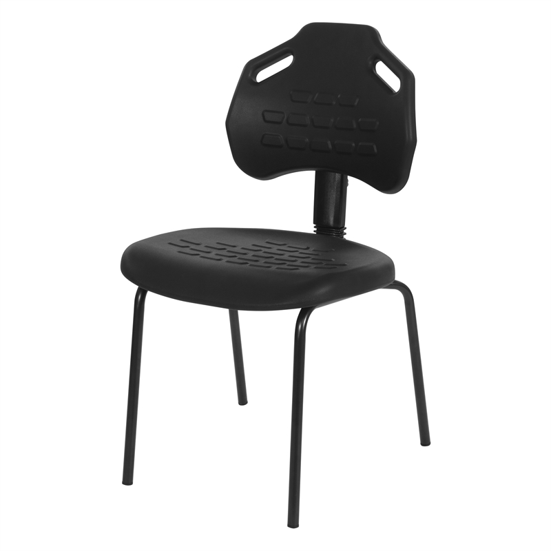 Scranton & Co Black Urethane Armless Guest Chair with ESD Certification
