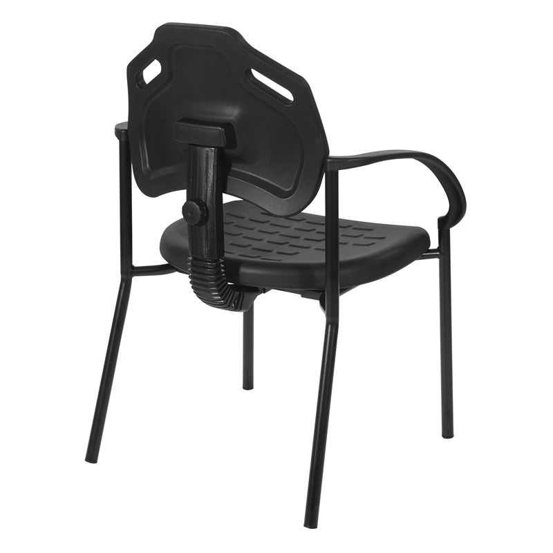 Scranton & Co Black Urethane Guest Arm Chair with ESD and GREENGUARD
