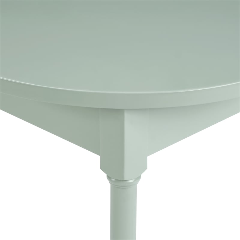Scranton & Co Round Side Table in Sage Green Wood with Lower Shelf