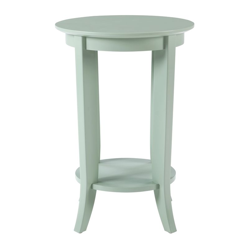 Scranton & Co Round Side Table in Sage Green Wood with Flared Legs