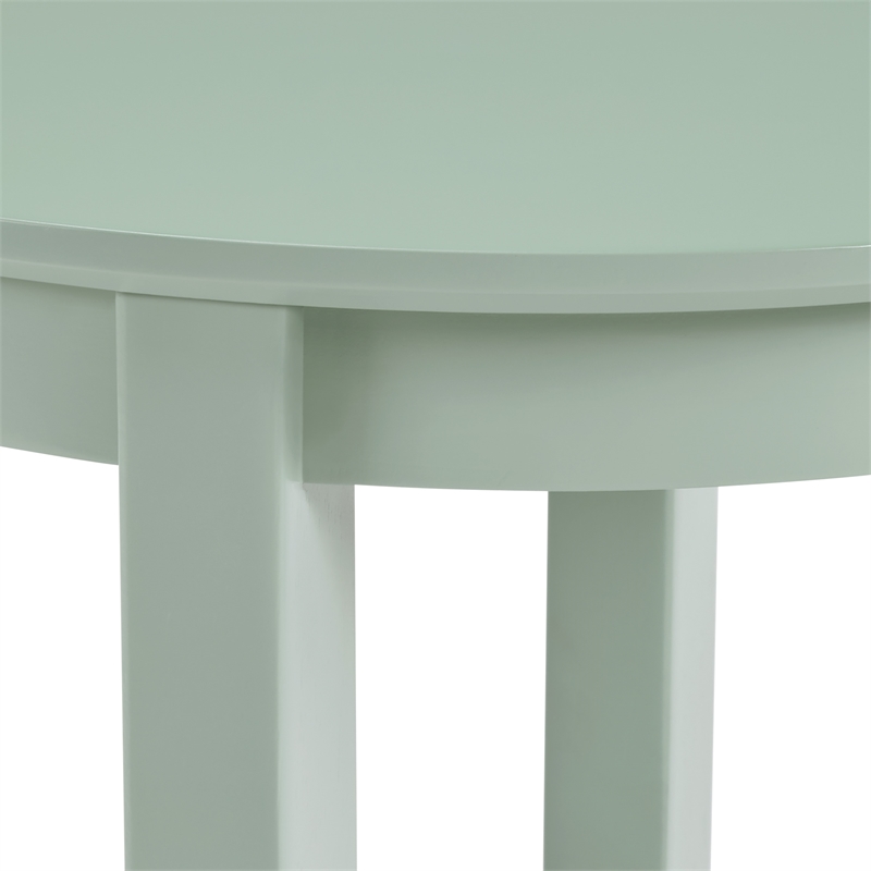 Scranton & Co Round Side Table in Sage Green Wood with Flared Legs