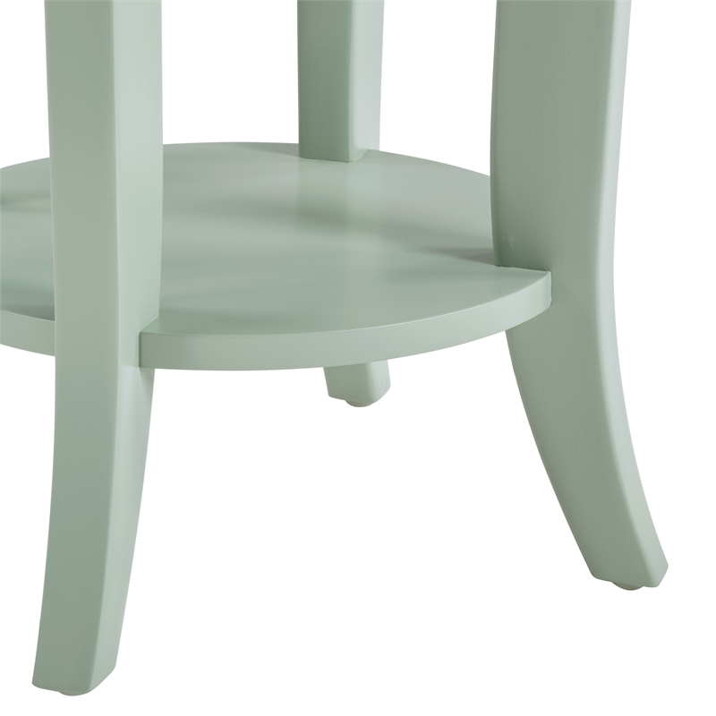 Scranton & Co Round Side Table in Sage Green Wood with Flared Legs
