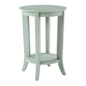 Scranton & Co Round Side Table in Sage Green Wood with Flared Legs