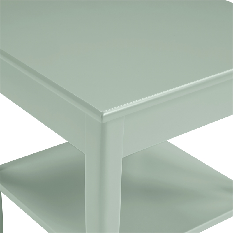 Scranton & Co Sage Green Wood Side Table with 2 Open Shelves