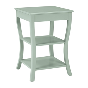 Scranton & Co Sage Green Wood Side Table with 2 Open Shelves