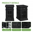 Scranton & Co Black Wood Side Table with Drawer Glass Door and Charging