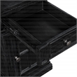 Scranton & Co Black Wood Side Table with Drawer Glass Door and Charging
