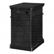 Scranton & Co Black Wood Side Table with Drawer Glass Door and Charging