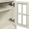 Scranton & Co White Wood Side Table with Drawer Glass Door and Charging